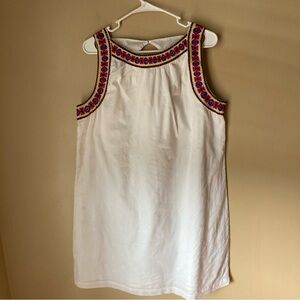 Old Navy White Sleeveless Dress with Colorful Embroidery